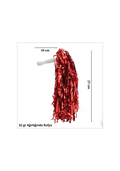 Gösteri Ponponu. 2 Adet X 32 Gr - Kırmızı