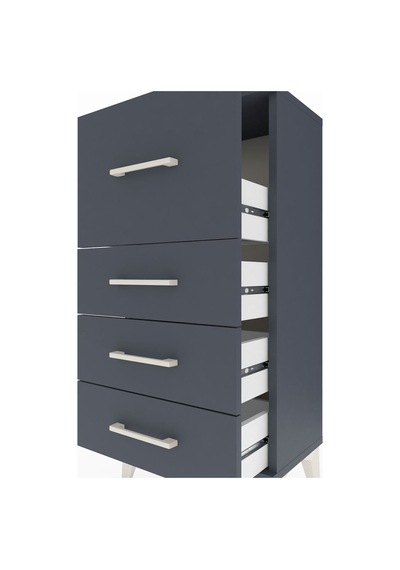 Arges Komodin 4 Çekmeceli 44x30x96 Antrasit-antrasit Antrasit