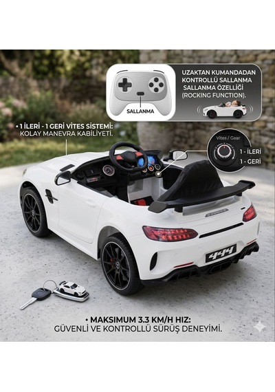 Öykü Bebek Dünyası 444 Gtr 12 Volt Lüks Akülü Araba Beyaz