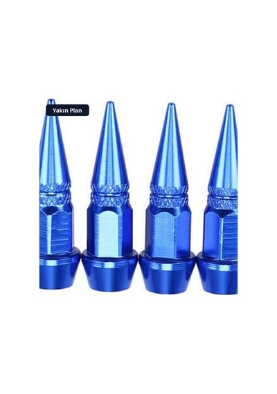Trobus Alüminyum Sibop Kapağı Sivri Tip 4'lü 45 Mm Mavi