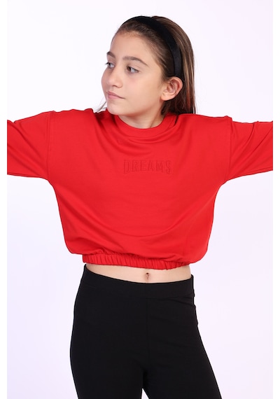 Toontoy Kız Çocuk Dreams Nakışlı Sweatshirt Kırmızı