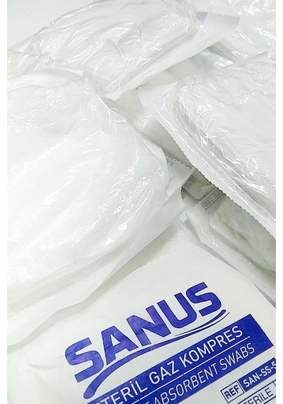 Sanus Sanipack Nonwoven Steril Gazlı Bez Kompres 7.5 x 7.5 CM 4 x 100 Adet