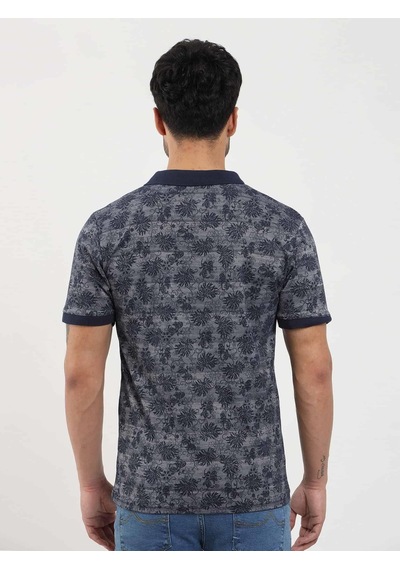Dufy Lacivert Erkek Slim Fit Desenli Polo Yaka Tshirt - 105239-lacivert Lacivert