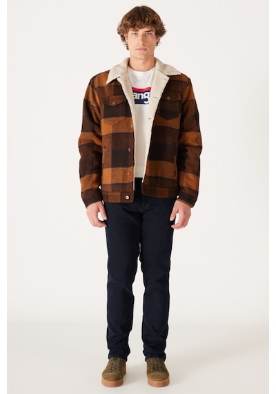 Wrangler Loose Fit Rahat Kesim Dik Yaka Kahverengi Ekoseli Sherpa Ceket W4E0XZY80 Kahverengi Wrangler Loose Fit Rahat Kesim Dik Yaka Kahverengi Ekoseli Sherpa Ceket W4E0XZY80 Kahverengi