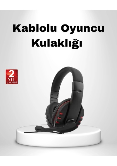 Mey İthalat Rahat Ve Dayanıklı Mikrofonlu Oyun Kulaklığı Stereo Ses, Ayarlanabilir Kafa Bandı