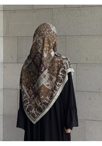 Qalortex Scarf Pamuklu Soft Osmanlı Desen Eşarp-küf Yeşil