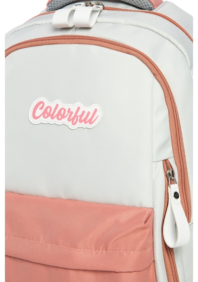 Colorful Urban Sırt Çantası Pudra Pembe - Laptop Bölmeli Okul Çantası İlkokul - Ortaokul - Lise Pudra Pembe