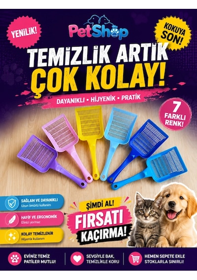 Büro Ev Ofis Evcil Hayvanı İçin Kedi Kumu Küreği