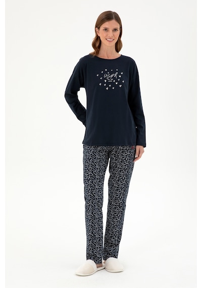U.S. Polo Assn. Kadın Lacivert Pijama Takımı 50303406-VR033