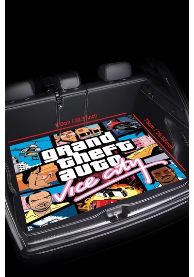 Dijital Baskı Dekoratif Gta Desen Araba Bagaj Matı Yıkanabilir Bagaj Havuzu