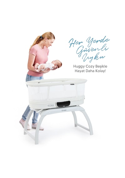Huggy 4 İn 1 Cozy Terazi Özellikli Bluetooth Portatif Beşik Krem