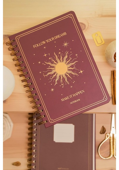 Bullet Journal Edition A5 15x21 Cm Spiralli Noktalı Tarihsiz Not Defteri Güneş