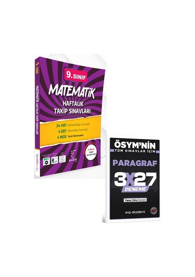 Karekök 2027 9. Sınıf Matematik Haftalık Takip Sınavları+evp Akademi 3x27 Paragraf Deneme