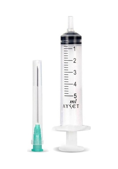 Ayset Steril Yeşil Uçlu Enjektör Şırınga 225 x 5 ML