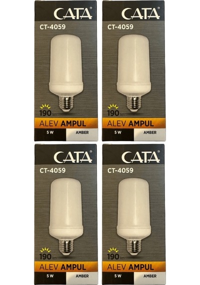 Cata Ct-4059 5w Amber Işık E27 Duylu Led Alev Ampul 4 Adet