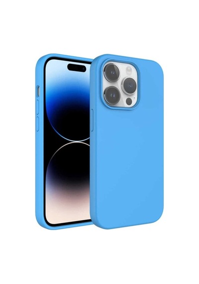 Apple Uyumlu iPhone 14 Pro Kılıf Sıvı Teknolojili Silinebilir Sert Zore Kivi Kapak Mavi