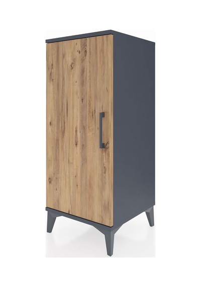 Hyperion Komodin Tek Raflı Tek Kapaklı 44x44x106 Antrasit-çam Antrasit