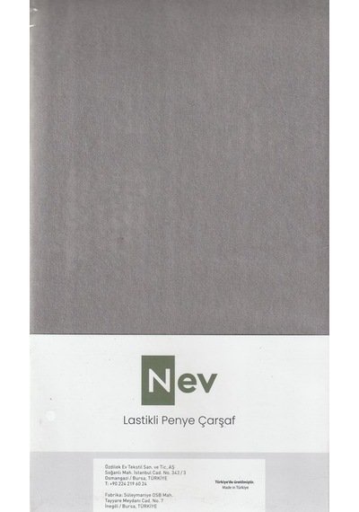 Nev Penye Çarşaf Fitted Gümüş 100x200+30