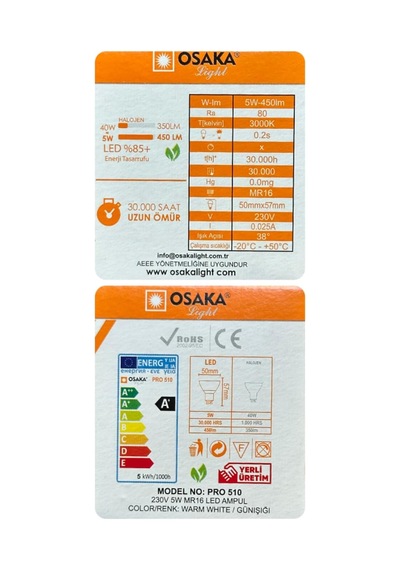 Led Çanak Ampul, 5w 40w , Sarı Işık 3000k, Mr16 G4 Duylu, 3 Adet Standart