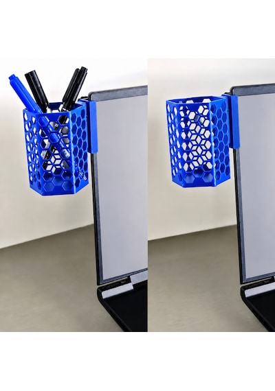 3d Baskı Monitor Kalemlik - Petek Desenli Laptop Kenar Altıgen Kalemlik-mavi Çok Renkli