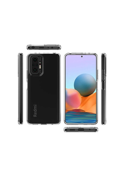 Xiaomi Redmi Note 10 Pro Kılıf Coss Şeffaf Sert Silikon Kılıf Renksiz