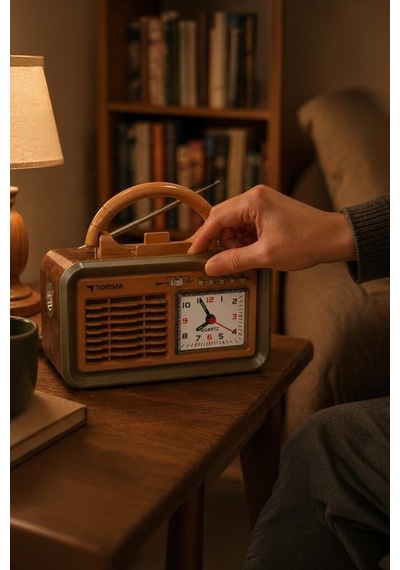 Premium Bağlantı Ses Cihazı Bluetooth Hoparlör Nostaljik Radyo D60 Kırmızı