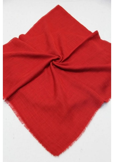 Melodi Scarf Kadın Tesettür Flamlı Eşarp Düz Flamlı Tülbent Kırmızıi Kırmızı