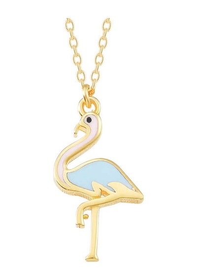 Gümüş Gold Flamingo Kadın Kolye - Seçenek: Pt11004143