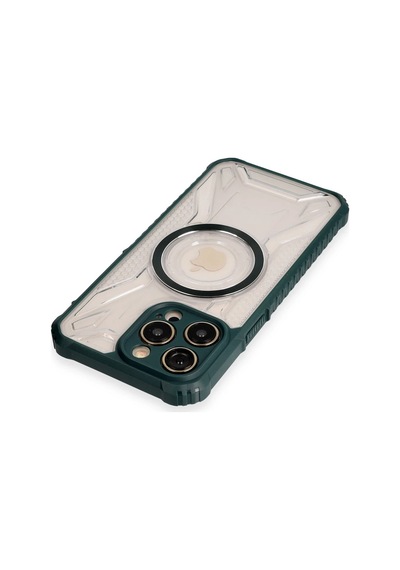 Ilkeshop Newface Apple iPhone Uyumlu 14 Pro Kılıf Prag Magneticsafe Kapak - Koyu Yeşil