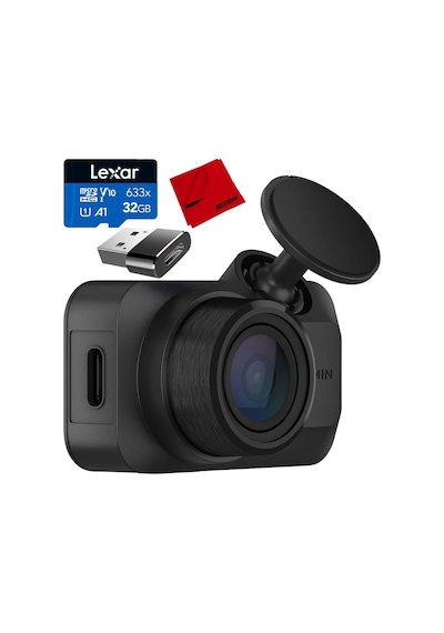 Garmin 010-02899-00 Araç Kamerası Mini 3 Ultrakompakt 1080p, 140 Derece Görüş Alanı Paketi, Lexar 32gb Hafıza Kartı, Mikrofiber Temizlik Bezi Ve...-123241
