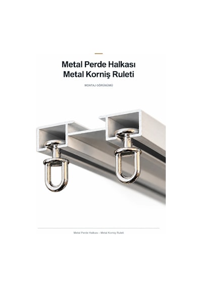 25 Adet - Metal Perde Halkası - Metal Korniş Ruleti Gümüş