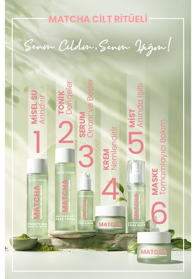 Bade Natural Matcha Cam Cilt Glass Skin Yoğun Nemlendirici Yüz Serumu 30 Ml