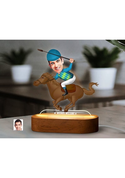 Bk Gift Kişiye Özel Jokey Karikatürlü Dekoratif 3d Biblo Led Işıklı Gece Lambası-1, Arkadaşa Hediye Kobitmeyen138314 Bk Gift