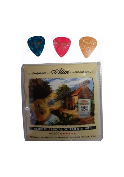 Alice Ac106 Klasik Gitar Takım Tel Classical Guitar Strings + 3 F