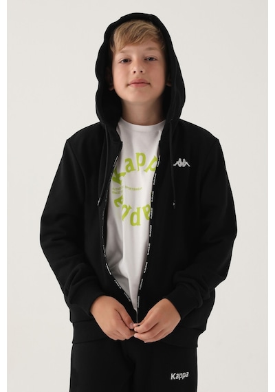 Kappa Siyah Fermuar Baskılı Erkek Çocuk Sweatshirt