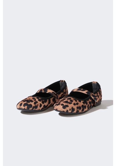 DeFacto Kız Çocuk Leopar Desenli Slip On Düz Taban Babet E7807A825SMKR1 Çok Renkli