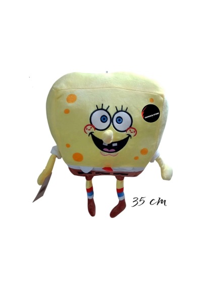 Sünger Bob Peluş Oyuncak Organik Kumaş 35 Cm Hediyelik Uyku Arkadaşı Sarı