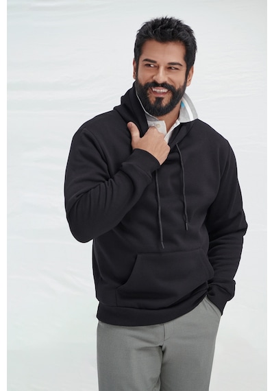 AC&Co / Altınyıldız Classics Standart Fit Normal Kesim Kapüşonlu Kanguru Cepli Pamuklu Erkek Sweatshirt - Siyah AC&Co / Altınyıldız Classics Standart Fit Normal Kesim Kapüşonlu Kanguru Cepli Pamuklu Erkek Sweatshirt - Siyah
