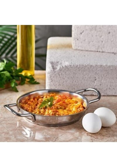 Çelik Yumurta Sahanı 18cm Gri