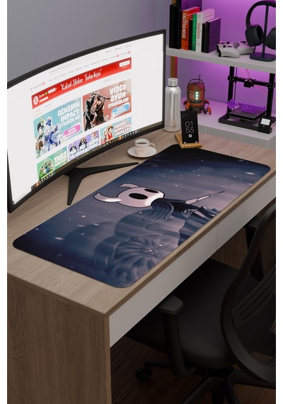 Hollow Knight Kaymaz Dikişli Kauçuk Oyuncu Mousepad V3 - 90x40 Xxl Gaming Mouse Pad Fare Altlığı