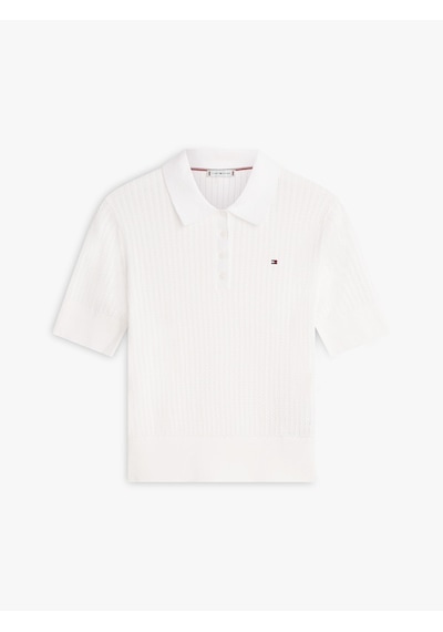 Tommy Hilfiger Poıntelle S/s Polo Sweater Kadın Beyaz Polo - Ww0ww49362