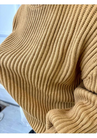 Elku Moda Elkumoda Oversize Kazak Bol Kesim Salaş Triko Kazak-KAZAK2873