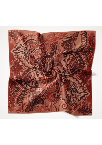 Silk Home Tivil İpek Eşarp Ist 11512- 23 Bordo Etnik Desen