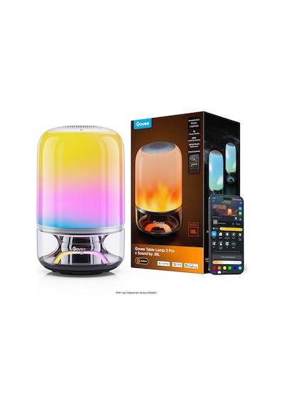 Govee Masa Lambası 2 Pro X Jbl Hoparlörlü, Type-c Şarjı, 45' Şarj Adaptörü Dahildir H60200f1 Şeffaf
