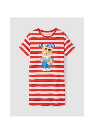 Lcw Dream Kırmızı Ayı Teddy Baskılı Kadın Gecelik