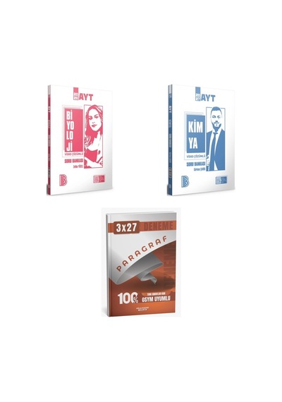 2027 2027 Benim Hocam Ayt Biyoloji Video Çözümlü + Kimya Soru + Anla Kazan Paragraf Deneme 3'lü Set