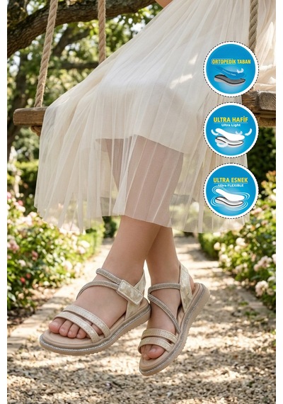 Arzen 26a94 P Sedef Kız Çocuk Sandalet