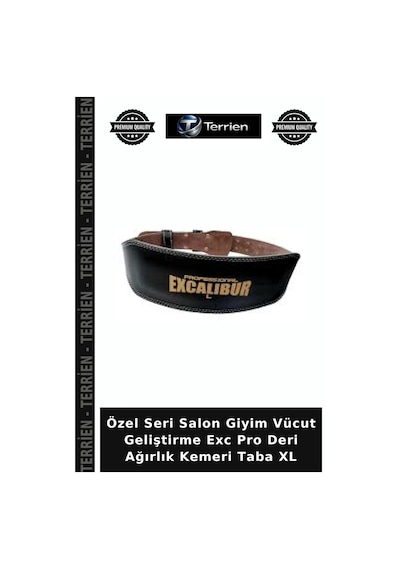 Özel Seri Salon Giyim Vücut Geliştirme Exc Pro Deri Ağırlık Kemeri Taba Xl Kahverengi
