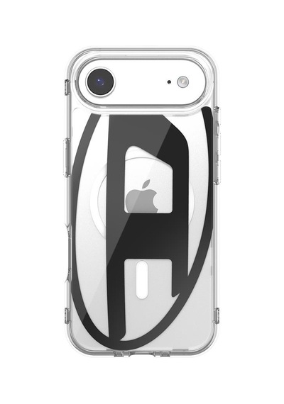Diesel Apple iPhone 17 Air Uyumlu Magsafe Destekli Oval D Metalik Kılıf - Siyah