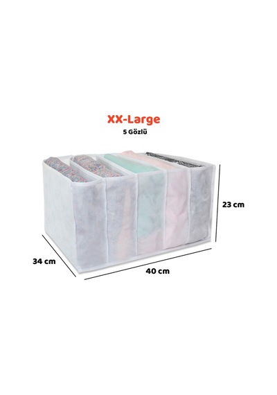5 Gözlü Dolap Çekmece Içi Akordiyon Katlanır Çamaşır Düzenleyici Organizer Xx-large Kumaş Tr Diğer